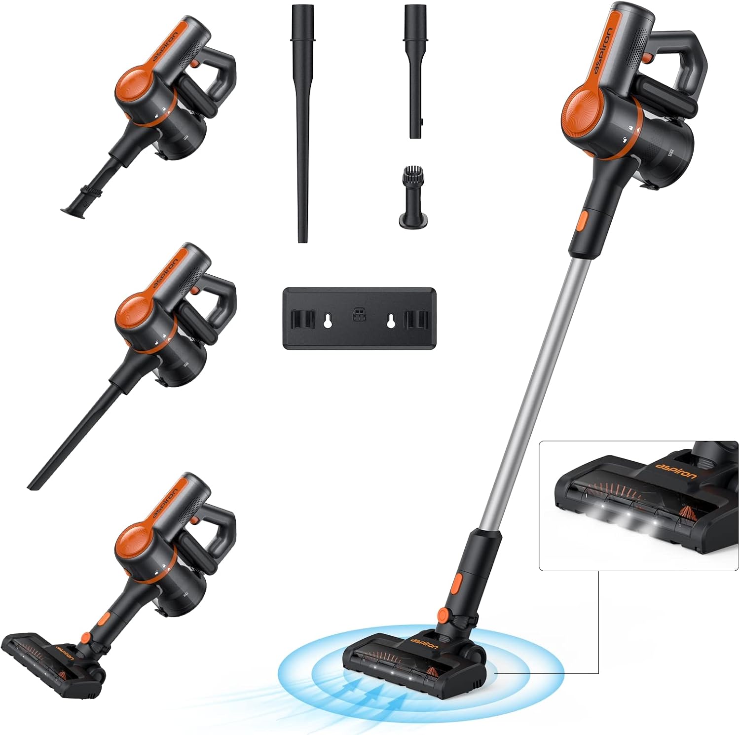 Aspiron AS-CA007 Stick Vacuums & Electric Brooms, Orange