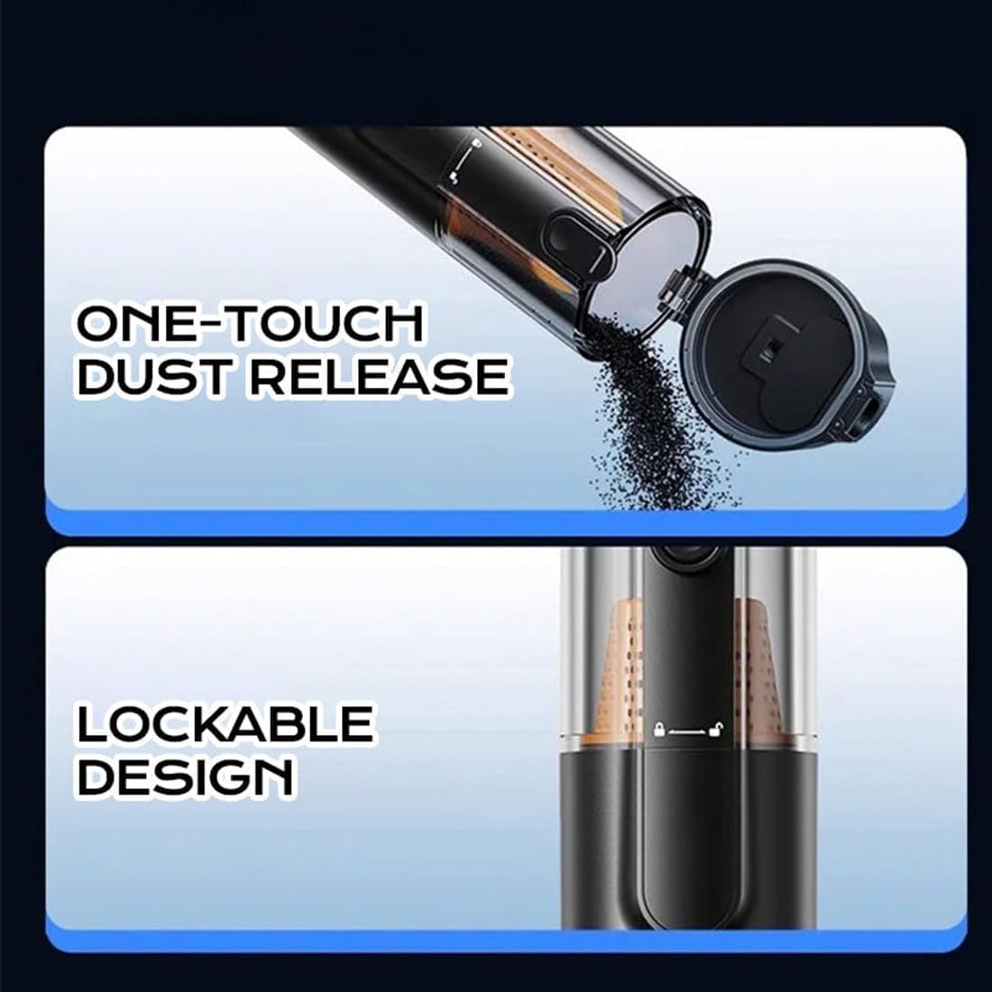 5-in-1 Smart Handheld Vacuum Cleaner Kit, 5-in-1 Cordless Mini Vacuum, Rechargeable Type-C Portable Dust Cleaner for Home, Car, Sofa, Inflatable Pump Function (Gray)