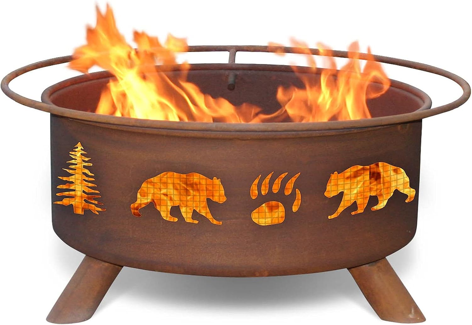 Patina Products F107, 30 Inch Bear & Trees Fire Pit