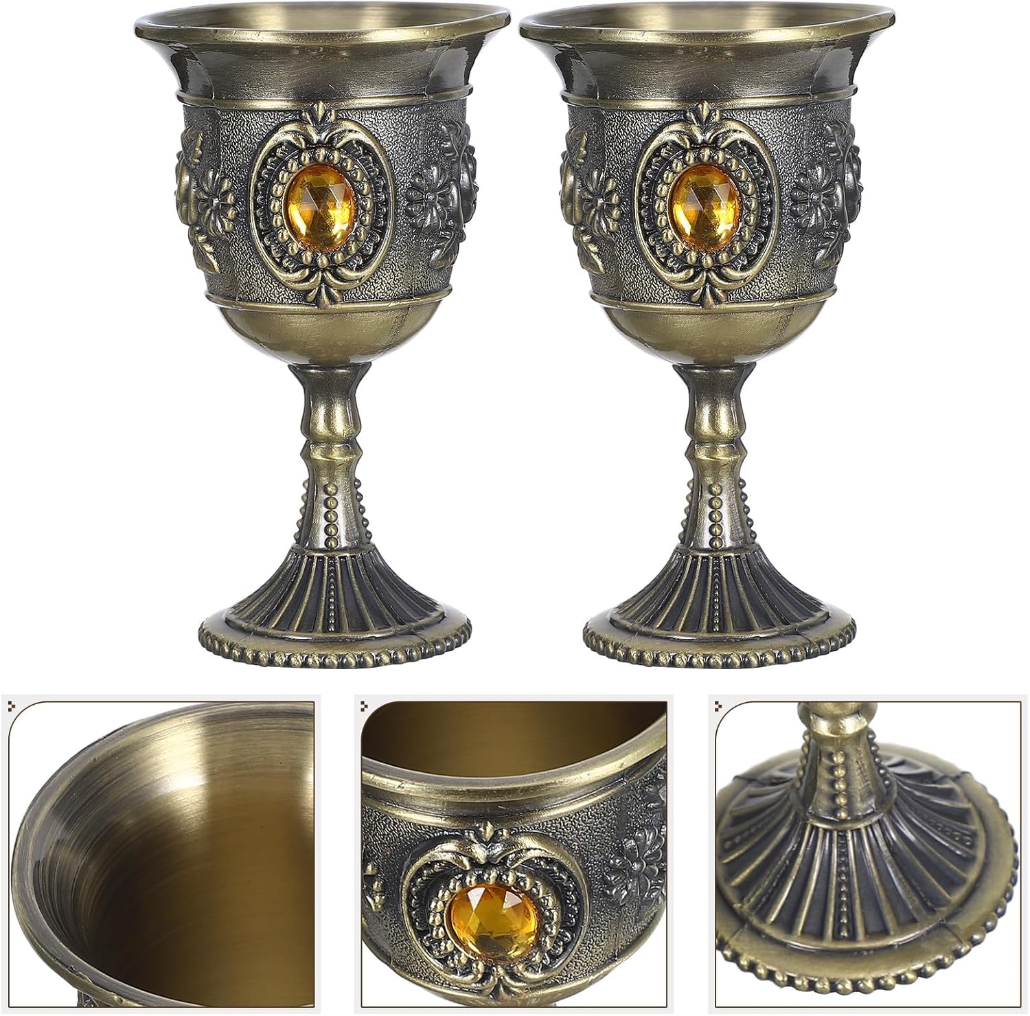 Retro Metal Wine Goblet Household Liquor Cup Vintage Multi-function Wine Cup Compact and Smooth