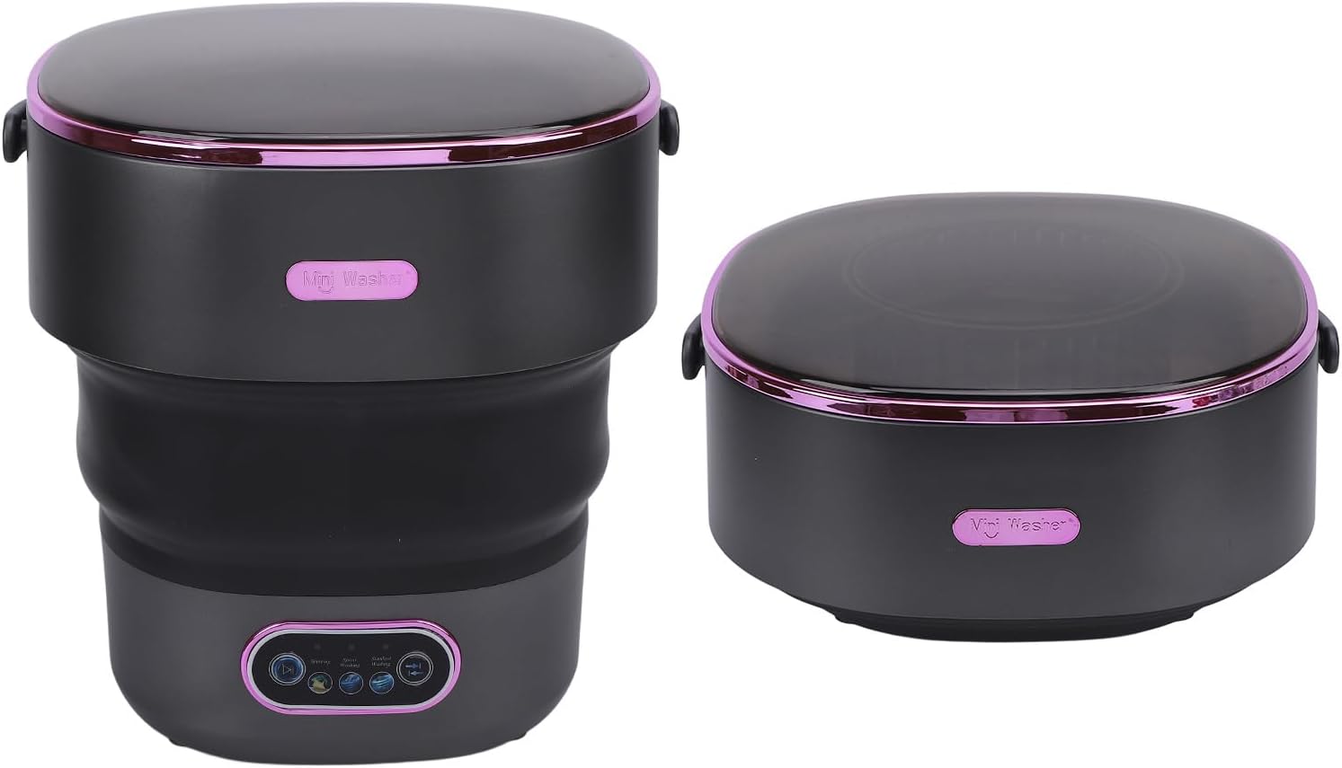 13L Clothing Washer, Full Automatic Portable Laundry Machine Hand Wash with Drain Hose, Mini Washer for Apartment Dormitory Hotel, Foldable Laundry Washer (US Plug)