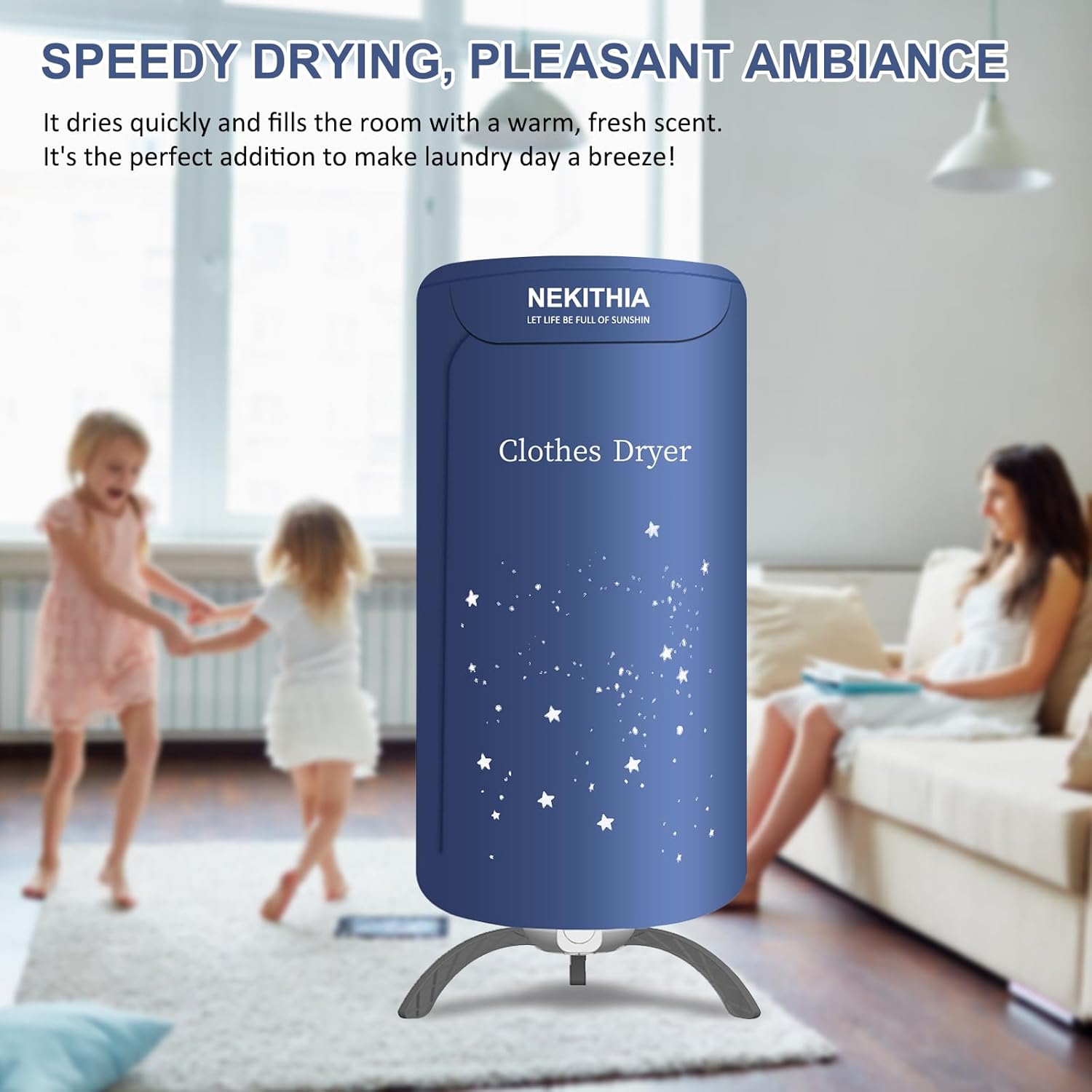 Portable Clothes Dryer - Upgraded 900W Fast-Drying for Large Loads of Clothes & Shoes | Compact Mini Dryer Machine for Family, Apartment, RV & Travel