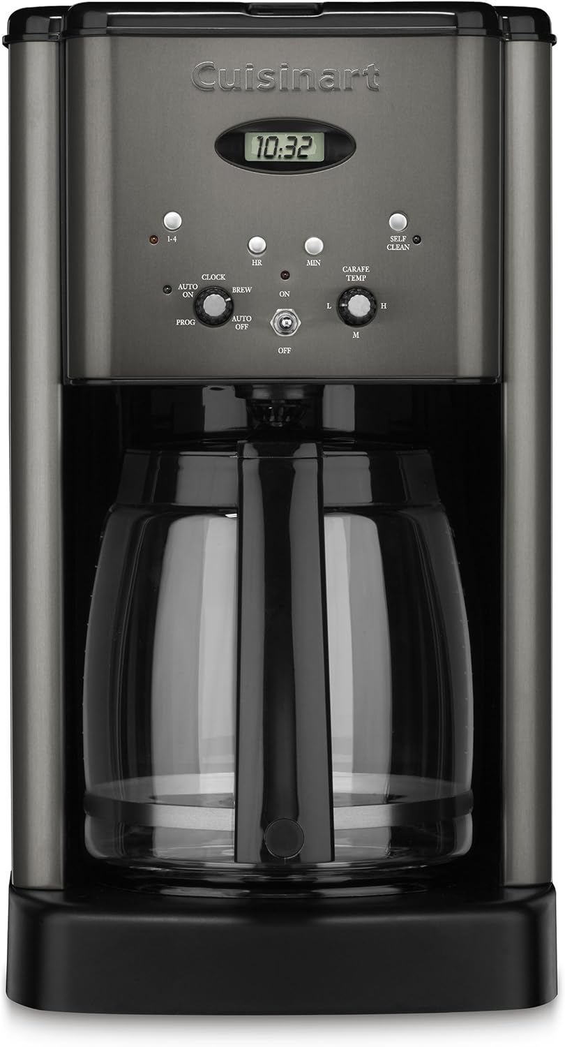 Cuisinart 12 Cup Brew Central Maker Coffee Maker, Black Stainless Steel, DCC-1200BKSNAS