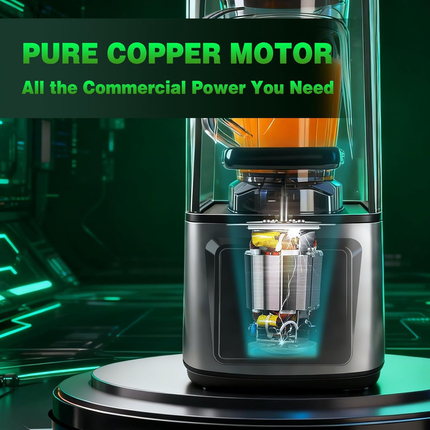 VONCI 2200W Commercial Blender With Sound Enclosure, 135OZ Large Capacity Quiet Blender For Smoothies, Heavy Duty Industrial Blenders For Restaurant, Perfect For Kitchen, Ice Crush, Milk Shake, Fruits