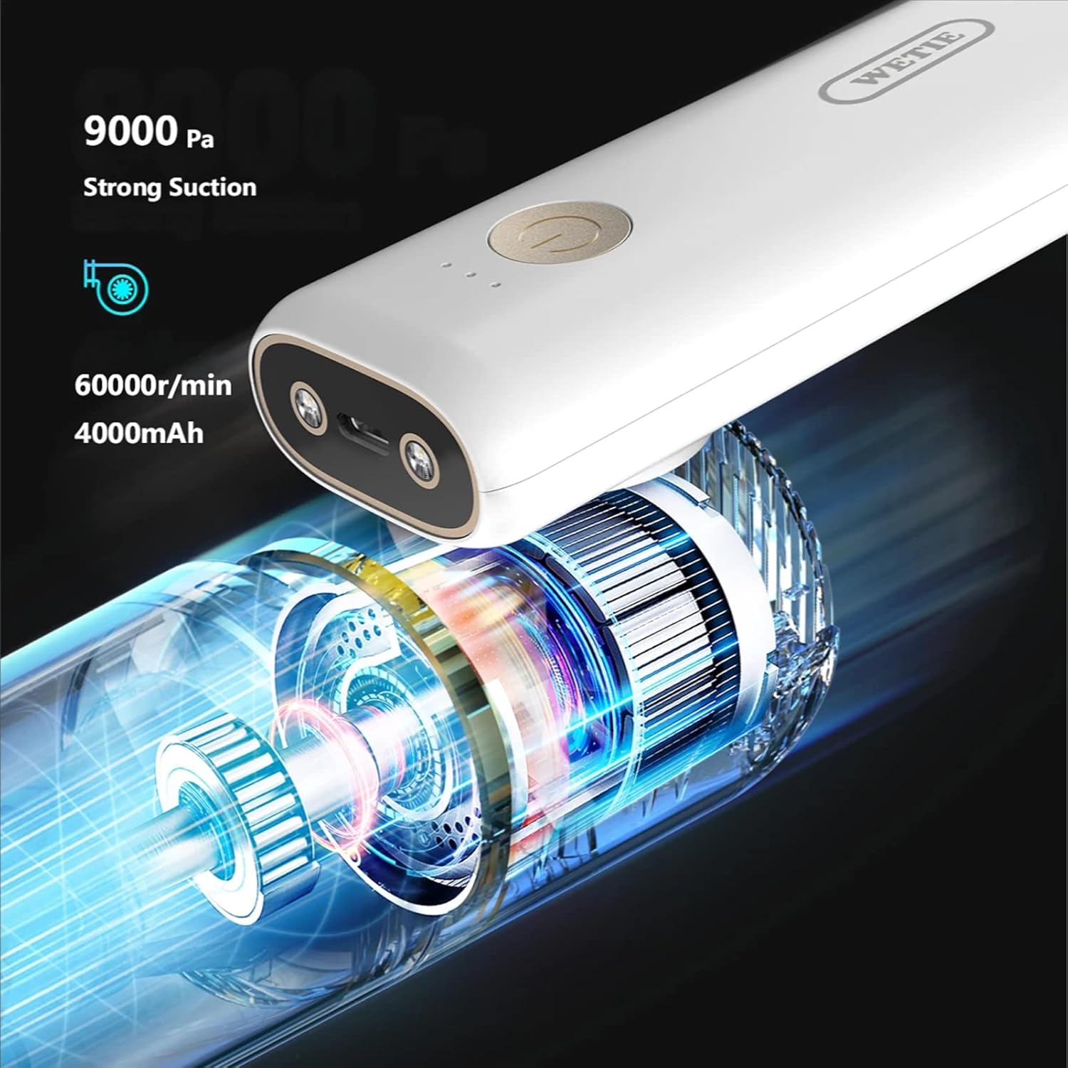 10000Pa Keyboard Vacuum Portable Handheld Vacuum Cleaner Cordless Rechargeable Car Vacuum Mini Keyboard Cleaner Kit,White