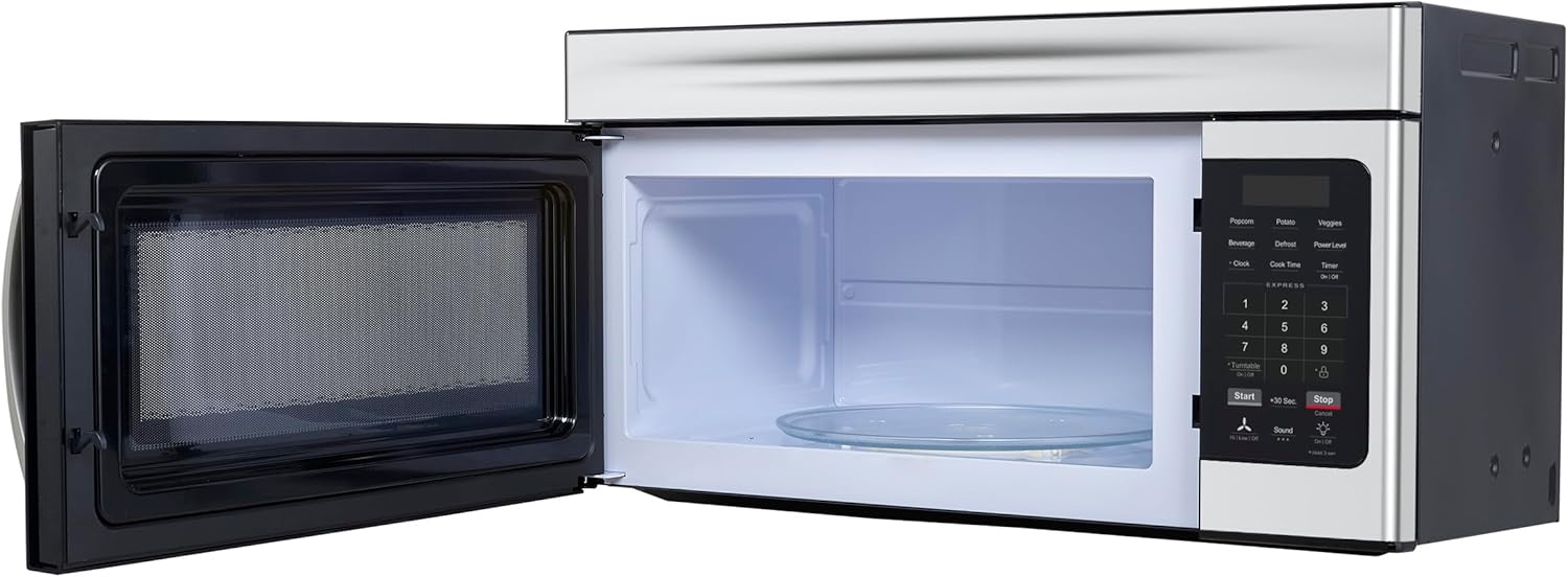 FORNO Scalo 30” Over-the-Range Microwave in Stainless Steel – 1.6 cu.ft. Capacity, 300 CFM Ventilation System, Touch Control Panel, LED Lighting, Multiple Cooking Presets – FOTR3007-3