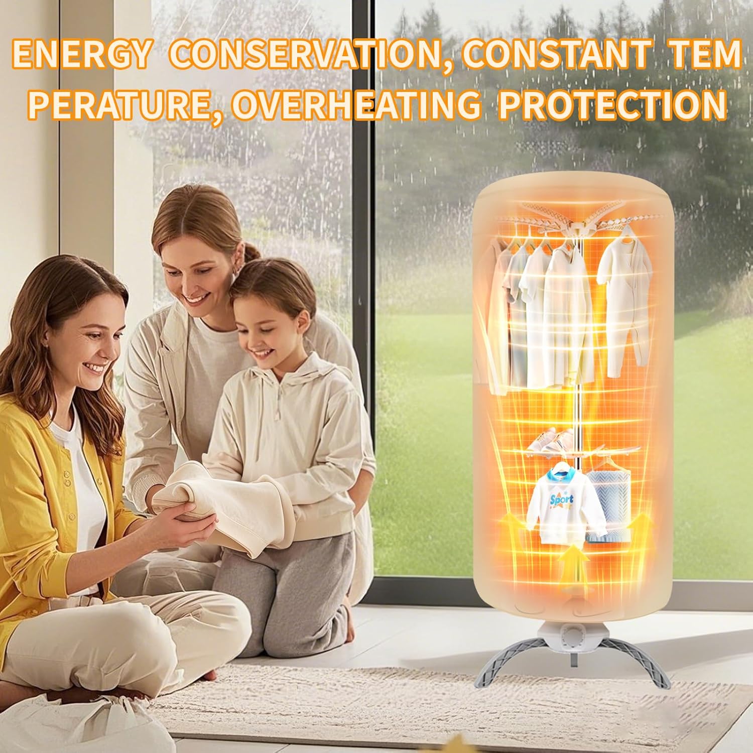 Portable Dryers for Laundry,900W Quickly Dry Portable Clothes Dryer for Clothes & Shoes, Large Capacity Portable Laundry Dryer for Apartments & Travel