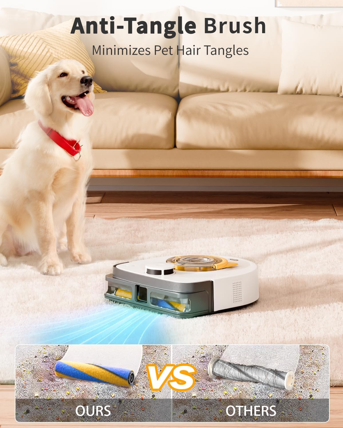 Robot Vacuum and Mop Combo Robotic Vacuum for Pet Hair, Robot Vacuum Cleaner Square Bagless Design, LiDAR Navigation, WiFi/APP Control, Self-Charging 22,000 Pa for Carpet Floor