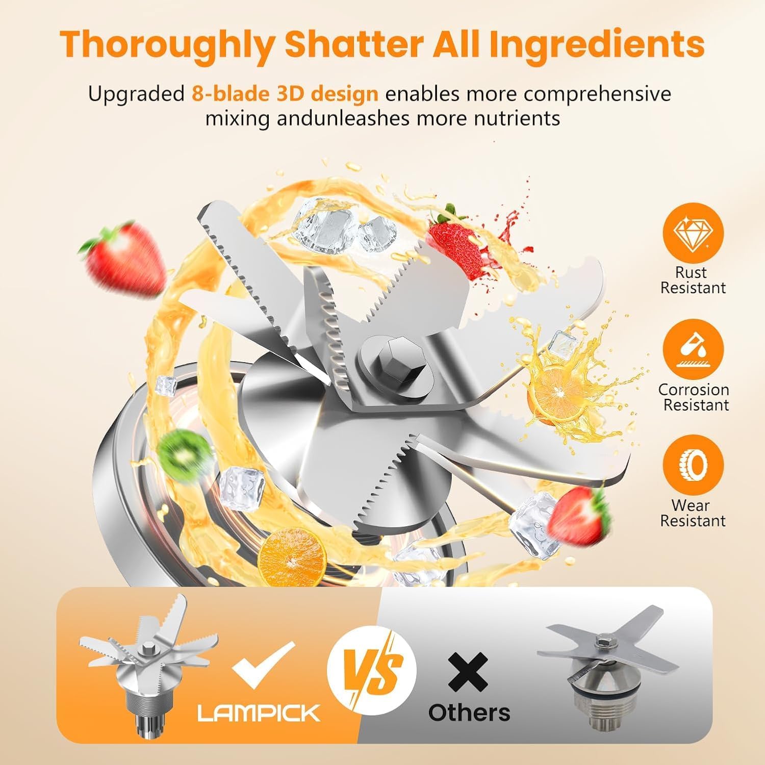 Blenders for Kitchen, 2000W Professional Grade High-Speed Countertop Blender with 68oz Pitcher & 27oz To-Go Cup for Smoothies, Ice, and Frozen Fruit, BPA-Free, Dishwasher Safe (Banned by Amazon)