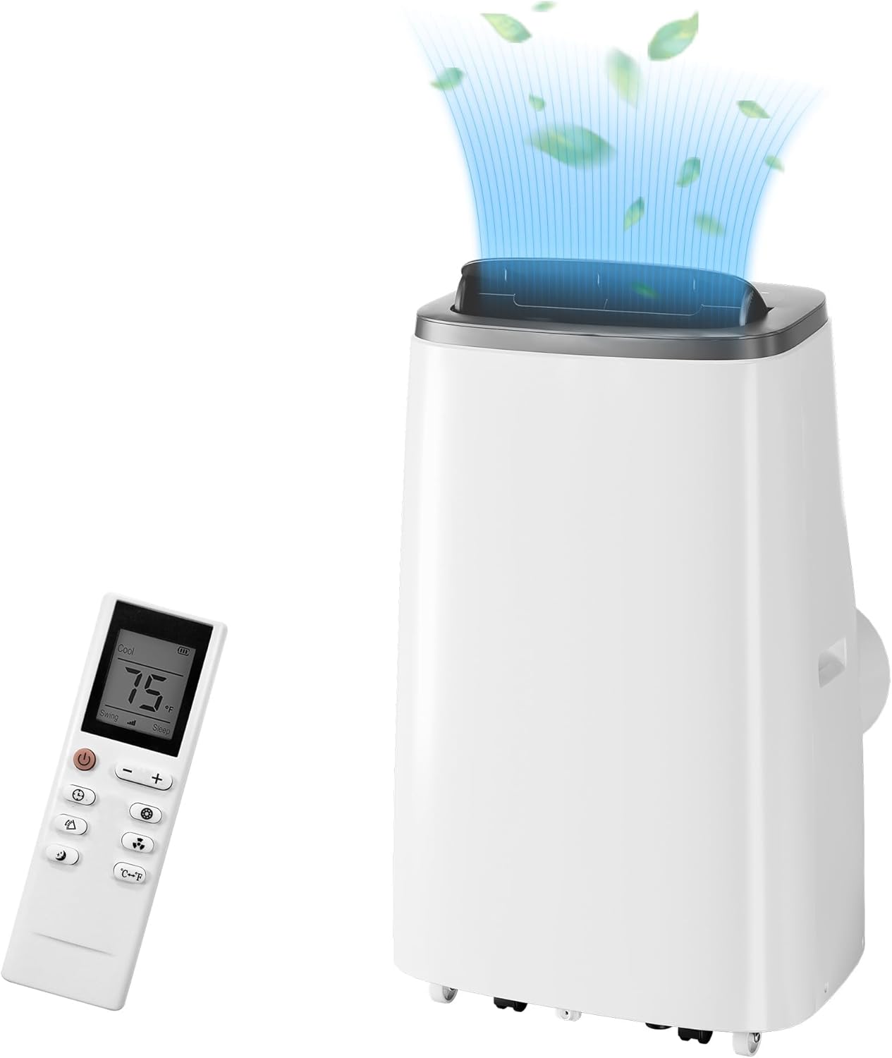 14000 BTU Portable Air Conditioner for Room up to 700 Sq.Ft - 3-in-1 Energy-Efficient AC Unit with Dehumidifier & 3-Speed Fan, Quiet Operation, Remote Control, Compact Design