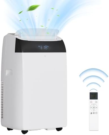 14,000 BTU Portable Air Conditioners, Air Conditioner Portable for Room up to 750 Sq.Ft, 3-in-1 AC Unit with LED Function Display, Dehumidifier & Fan, Installation Kit & Remote Control for Home