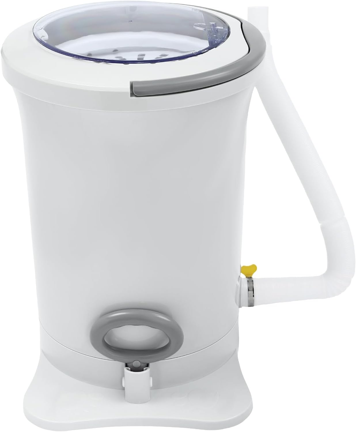 Manual Clothes Dehydrator, 3.2 Gal Portable Spinner Dryer with Drain Hose & Inner Barrel, Non Electric Laundry Dryer for Camping, Traveling, Student Residence