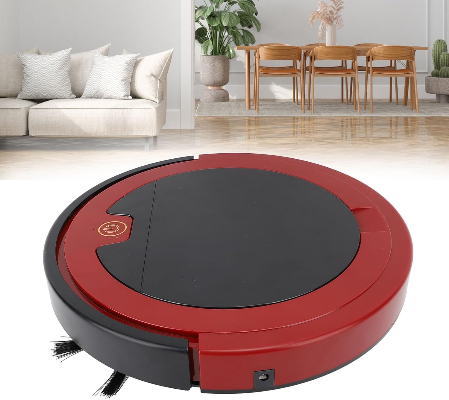 Smart Sensing, Rechargeable Sweeping Robot, Automatic Navigation, 2000mAh Lithium Battery, Noise Control, Ideal for Home and Family Health (Red)