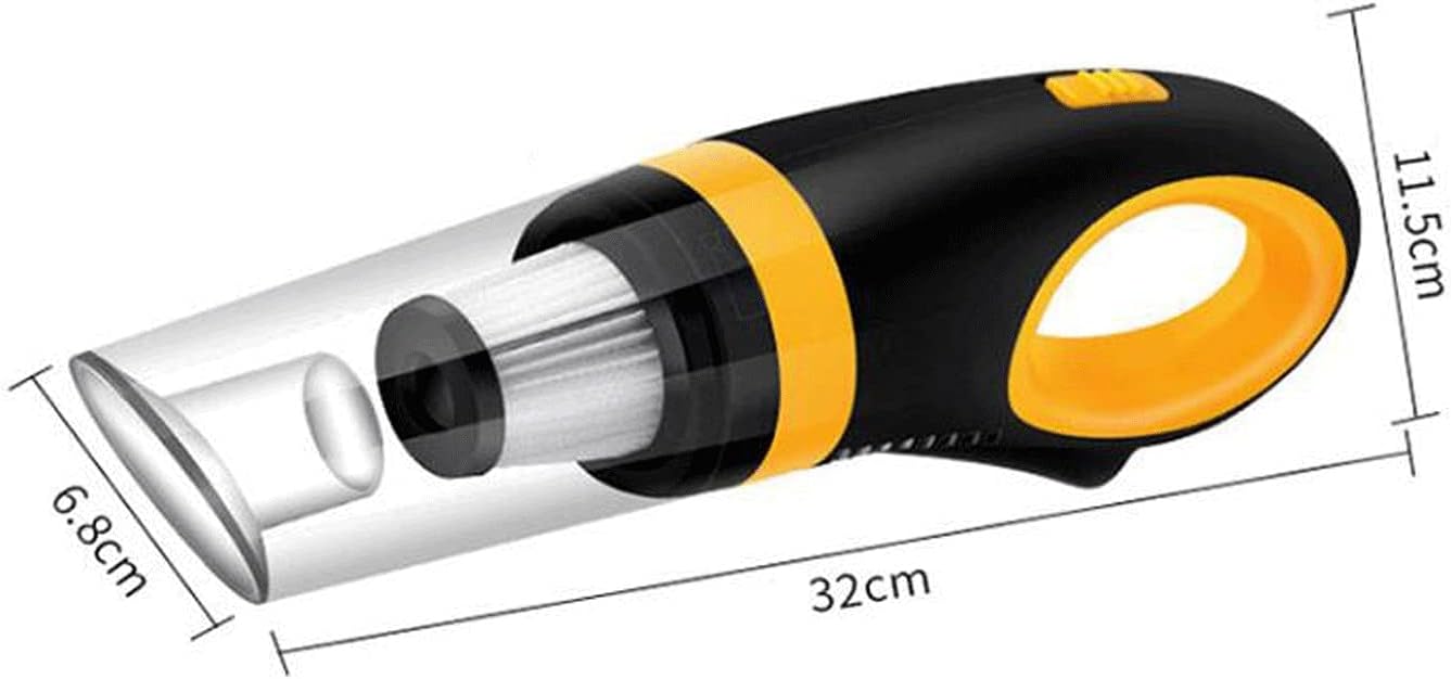 Hand held Vacuum Vacuum Cleaner Cordless USB Vacuum Cleaner Car Vacuum Cleaner Handheld Vacuums Dry and Wet (Color : Yellow)