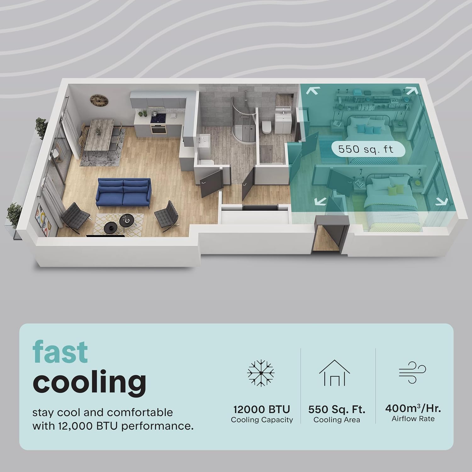SereneLife Portable Air Conditioner, 12000 BTU Capacity (ASHRAE) Compact Home A/C Cooling Unit with Dehumidifier and Fan Modes, 380 Sq. Ft. Coverage, Includes Window Mount Kit (Black)