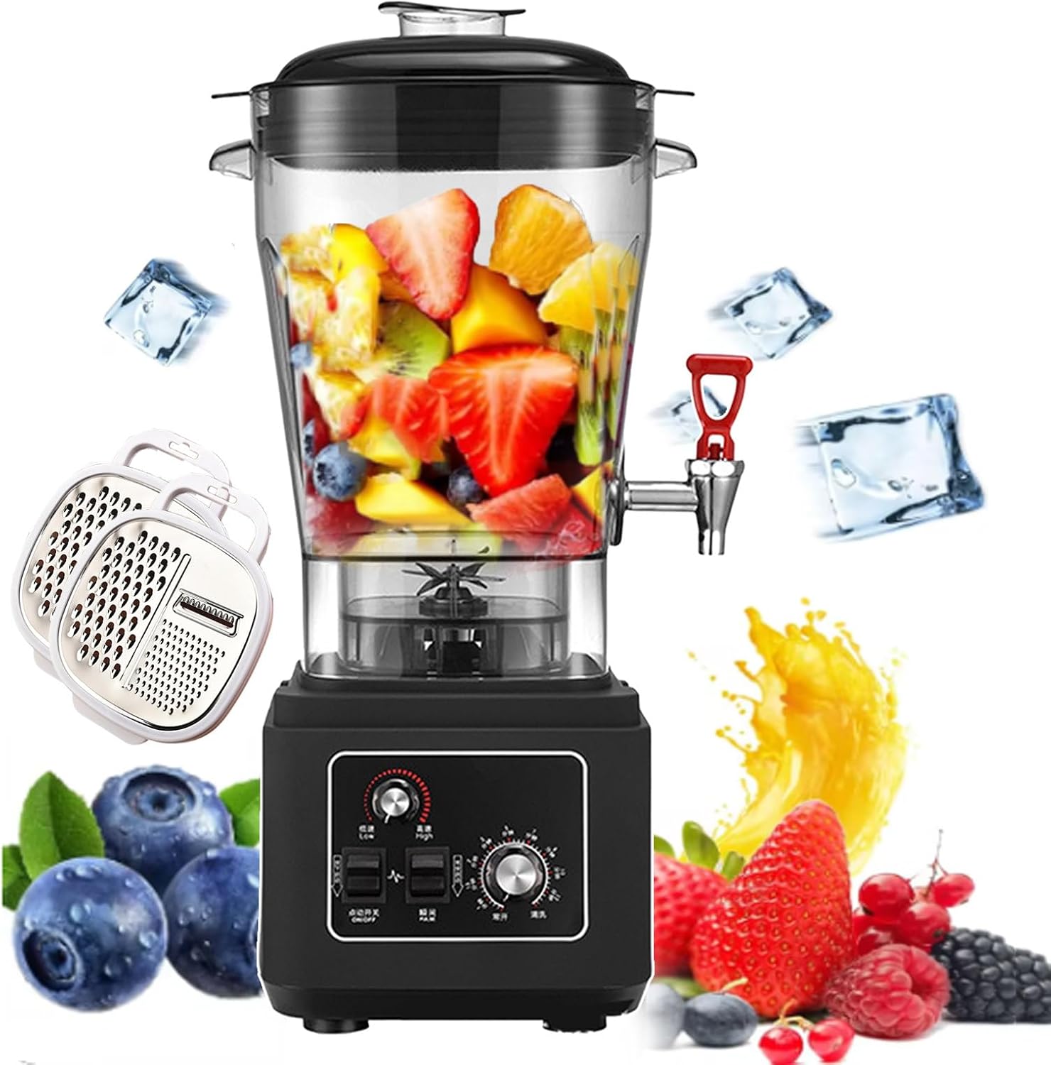 2900w Blenders - Nut Milking Machine, 7 Speed Juice Extractor, Kitchen Drink Machine for Shakes, 2 Grater Smoothie Mixer 5mm Silent Insulation Cap (11l/15l/19l),19L