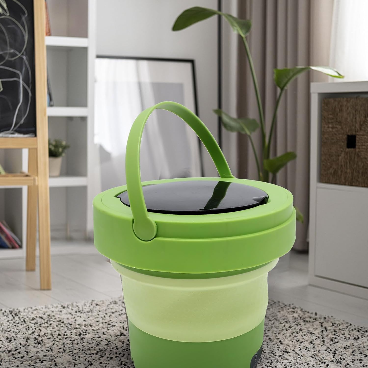 Portable Foldable Clothes Washer Compact High-speed Rotation Small Washing Machine for Dorm Apartment Household Use with US Plug Space-saving Design for Shirts Dresses and