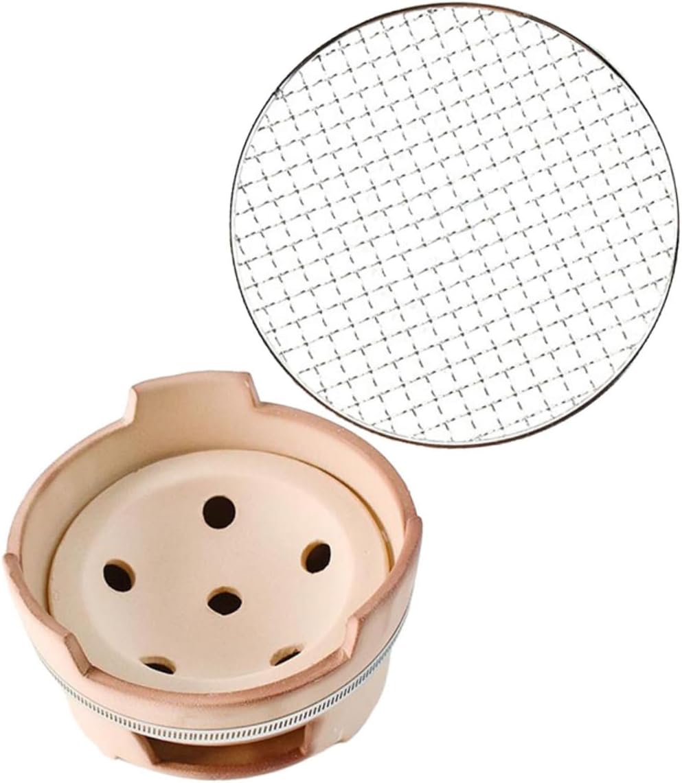 BESPORTBLE 1set Charcoal Barbecue Stove Portable Pottery Grate for Indoor and Outdoor Cooking for Camping Picnics and Parties