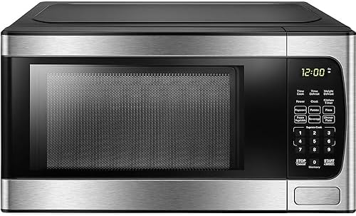 Danby DBMW0924BBS 0.9 Cu.Ft. CounterTop Microwave In Black Stainless Steel - 900 Watts, Small Microwave With Push Button Door