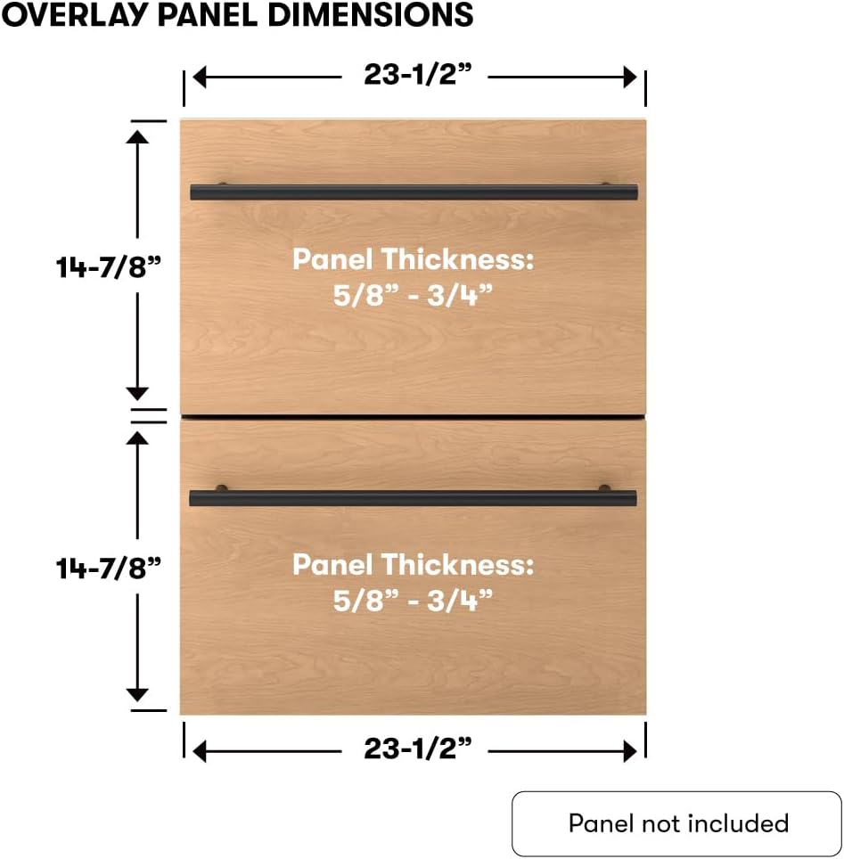 Zephyr Presrv 24 Inch Panel Ready Dual Zone Refrigerator Drawers Wine & Beverage Fridge, Wine Cooler Home Bar Under Counter, Energy Star Certified (Handles sold separately, Wood panels not included)