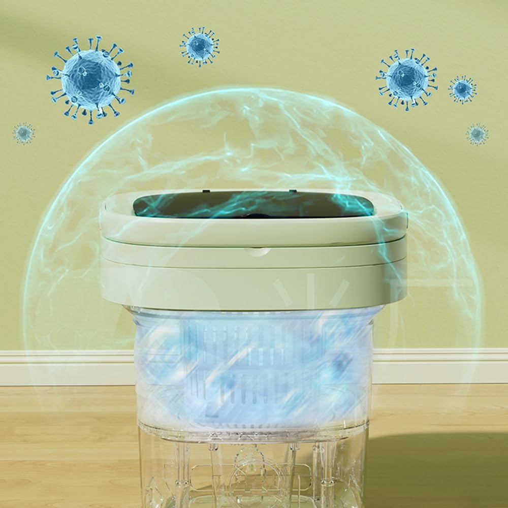 11L Portable Washing Machine with Foldable Design and 3 Cleaning Modes - Mini Washer for Baby Clothes, Underwear, Socks, and Small Items - Ideal for Apartment, Dorm, Camping, Travel (Pink)