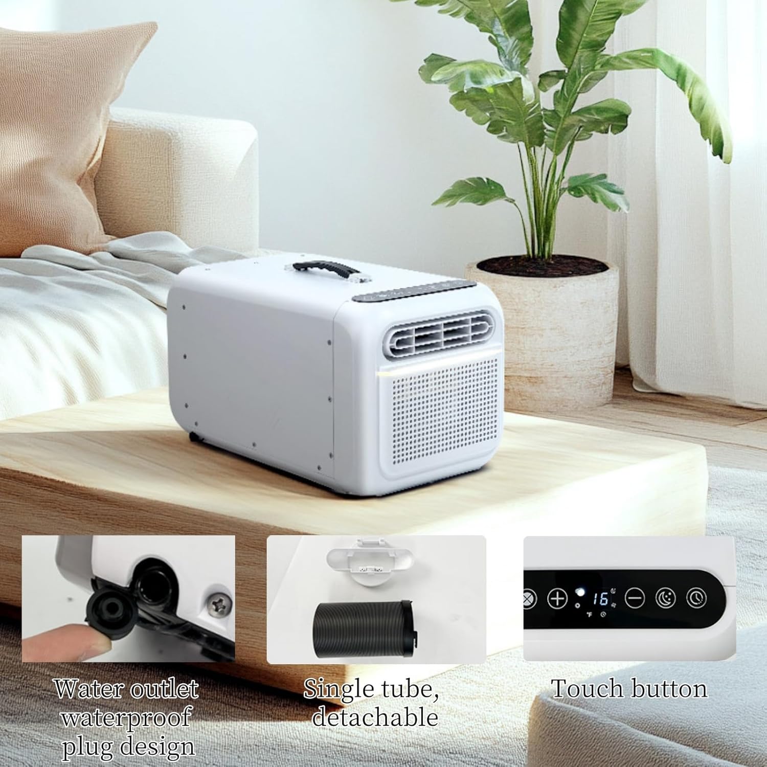 Portable Air Conditioners for Room & Outdoor, with Remote,Low Noise 38dB,Handle Design, Perfect for Tent, Garage Gray