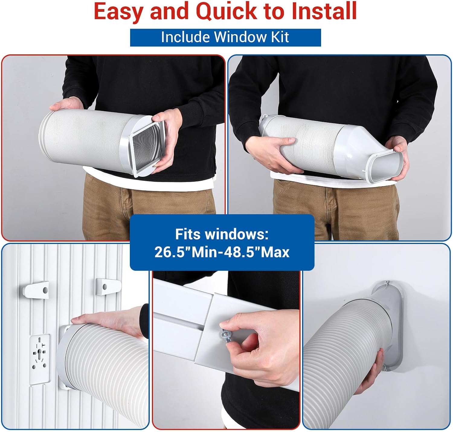 8000 BTU Portable Air Conditioner, 3-In-1 Portable AC Unit with Dehumidifier & Fan for 350 Sq. Ft Room, Standing Air Conditioner with Remote & Window Kit, 24H Timer, Sleep Mode