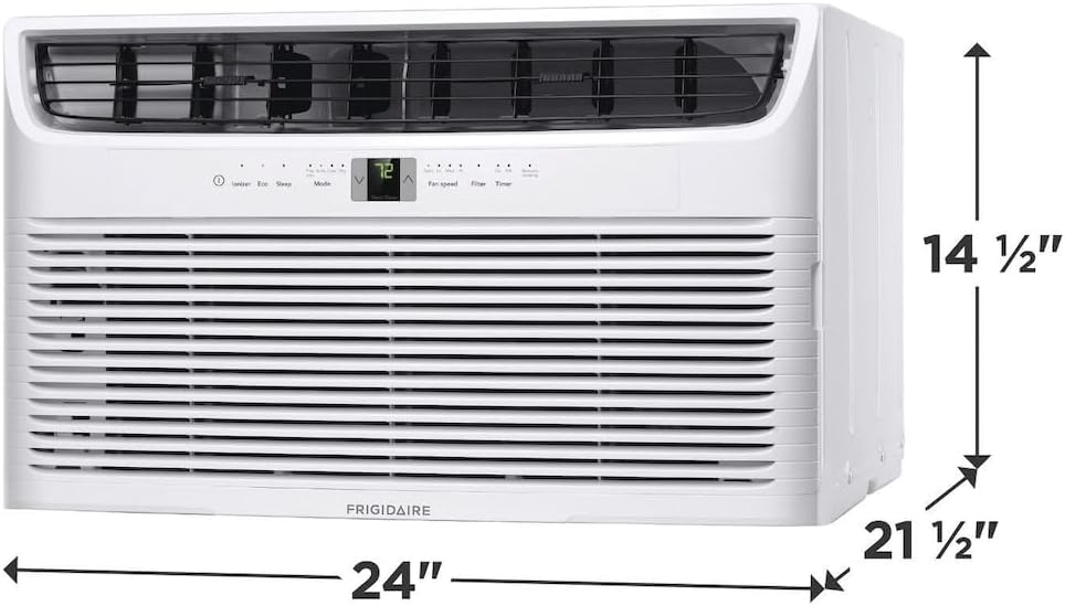 Frigidaire Through-the-Wall Room Air Conditioner, Remote Control, Washable Filter, Timer & Sleep Mode, 208/230V, White (12,000)