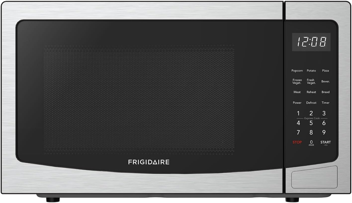 FRIGIDAIRE 1.1 Cu Ft Stainless Steel Countertop Microwave Oven, Multi Function, Programmable, 1000W, residential kitchen, Stainless
