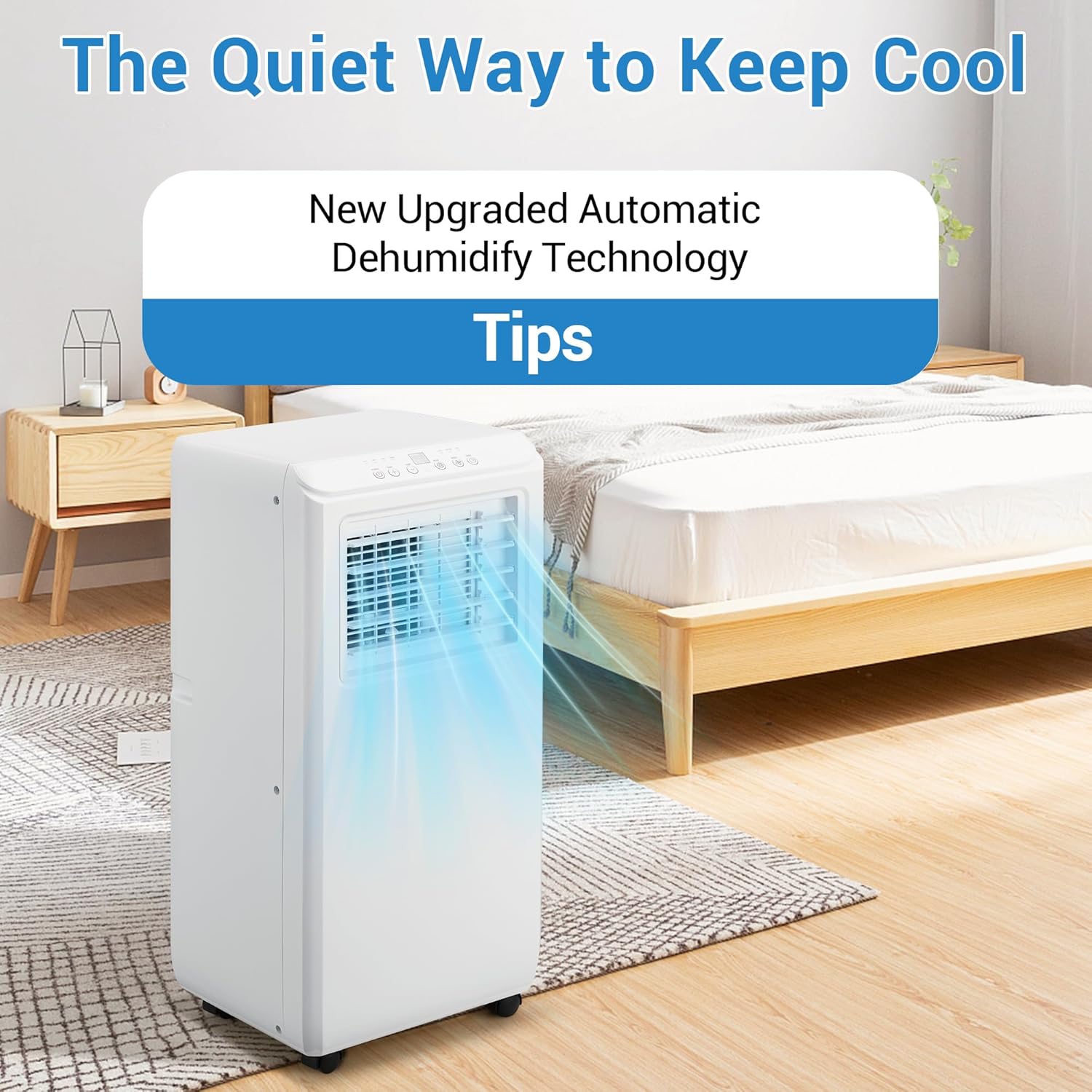 8000BTU Portable Air Conditioners, Portable Ac Unit Cools Up To 350 Sq, With Remote Control, Built-In Cool 24h Timer Air Cooler For Bedroom Office
