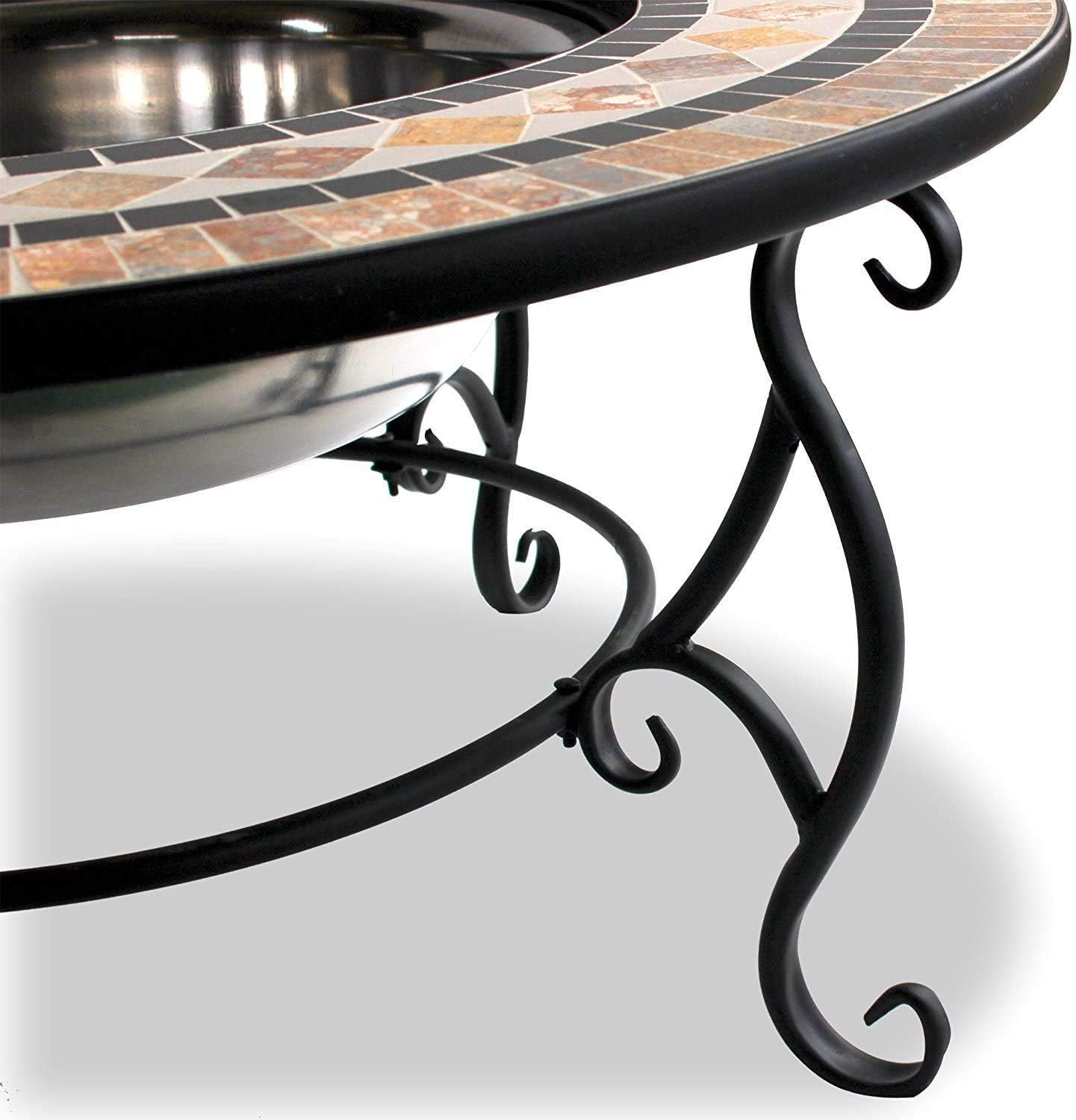 Tdoor Fire Pit,Garden Heater/Fire Pit/Coffee Table/Barbecue/Ice Bucket - Marble Finish