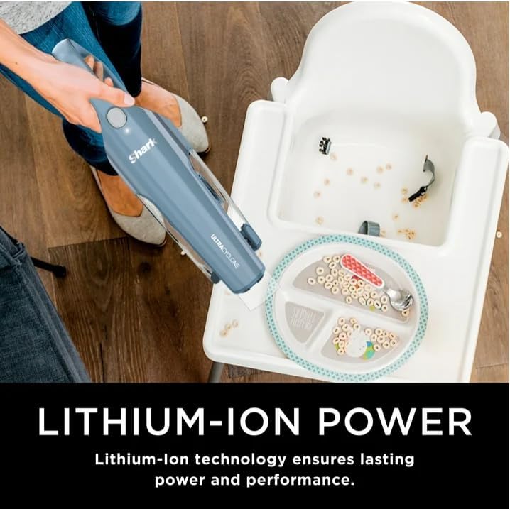 Shark Cordless Handheld Vacuum Cleaner – Ultra Cyclone Power, Lightweight & Portable, XL Dustbin, Washable Filter, Crevice Tool – Black & Blue