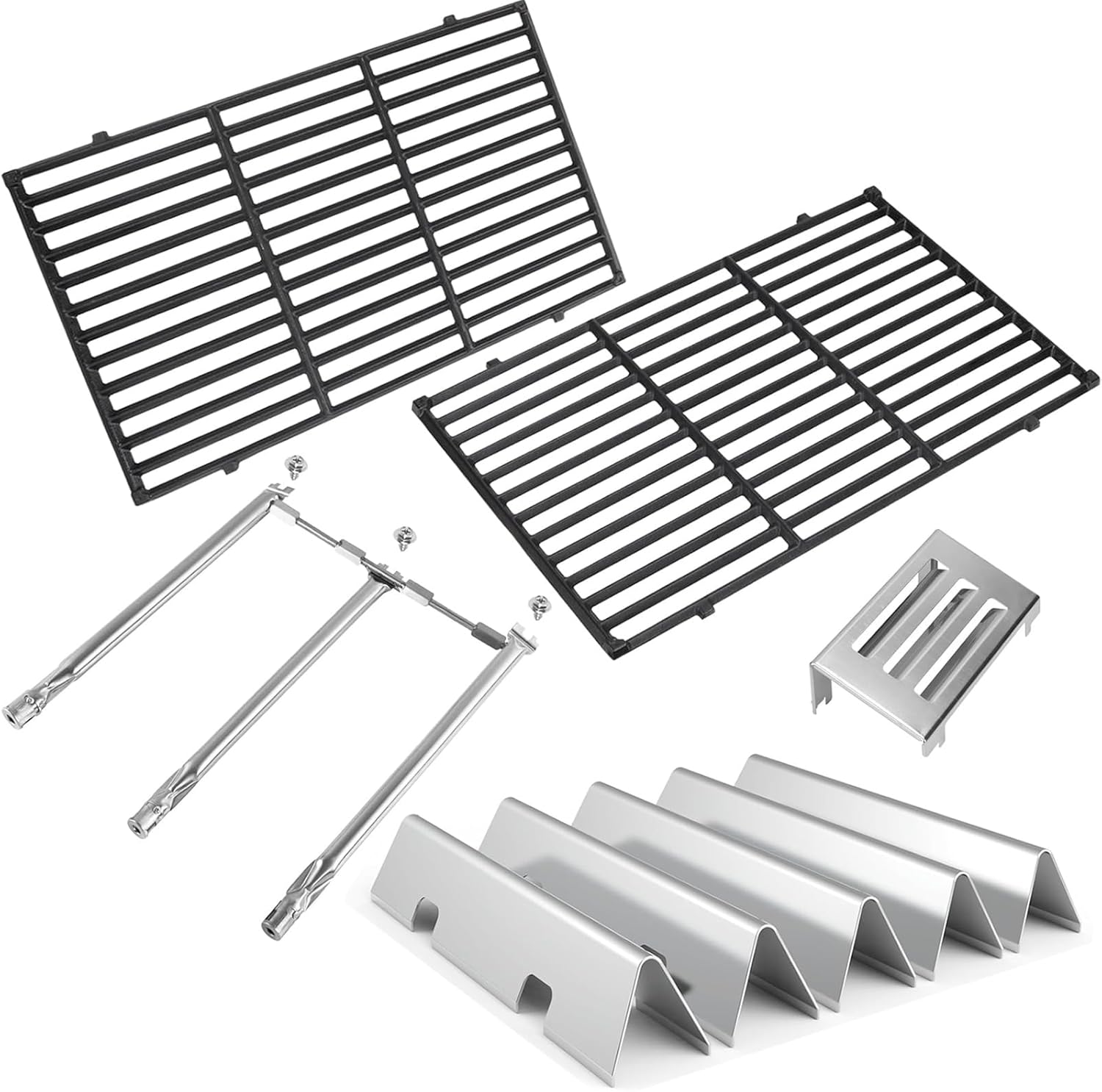 Grill Parts for Weber Spirit II Grill Replacement Parts, 7636 Flavorizer Bars, 69787 Burner, 67060 Heat Deflector and 7638 Cooking Grates for Weber Spirit II E310 E320