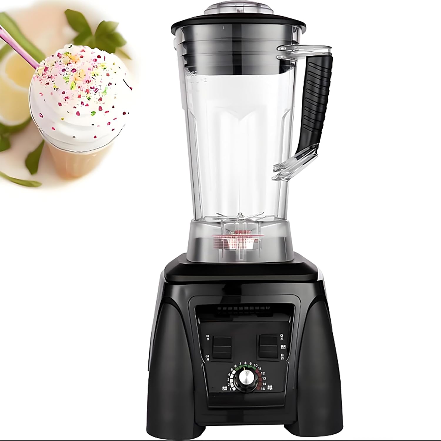 2200W Smoothie Blender, 2L Commercial Smoothie Machine, 26000 Rpm Countertop Blender, Speed Adjustable with Automatic Cleaning, for Kitchen, Fruits, Shakes, Smoothies, and Frozen Drinkser
