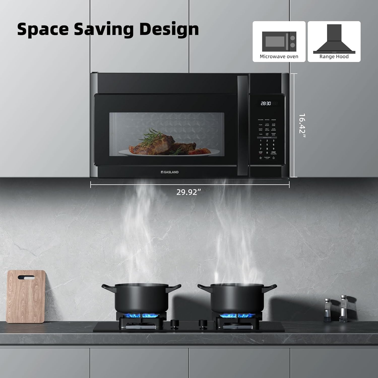 Gasland 24 Inch Electric Wall Oven + Over the Stove Microwave 30 Inch