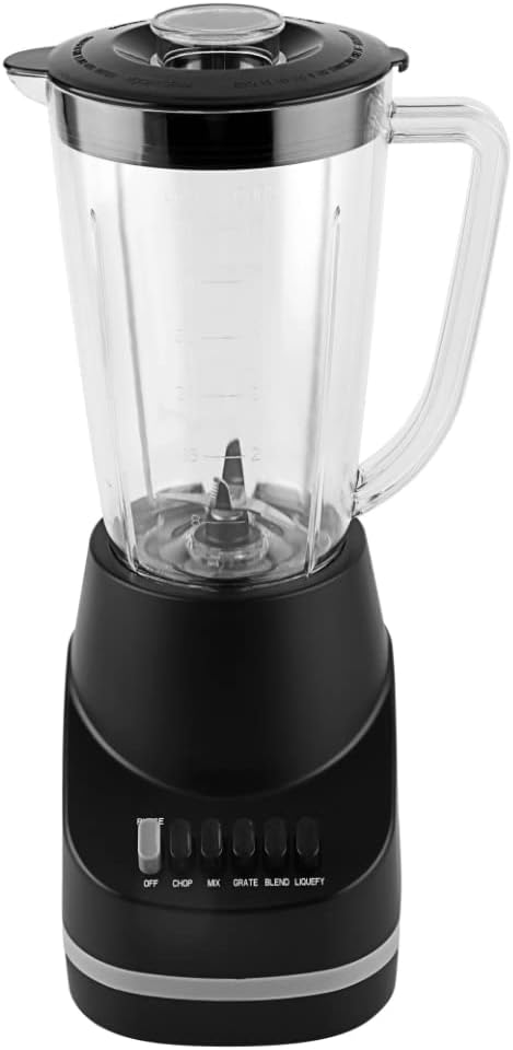 Speed Blender, 360W High Power Countertop Blenders for Kitchen, 48 Oz Blender Glass Jar for Shakes, Ideal for Smoothies,Crush Ice,Purees,1.5L jar, Black