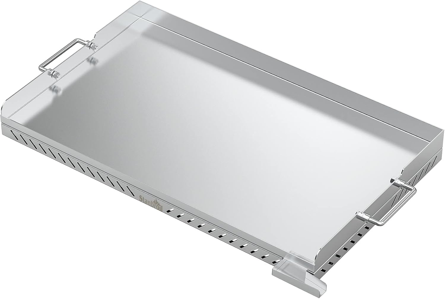 Stanbroil Stainless Steel Flat Top Gas Grill Griddle for Blackstone 2 Burner Propane Fueled Grill Front Grease Management System - 28 Inches