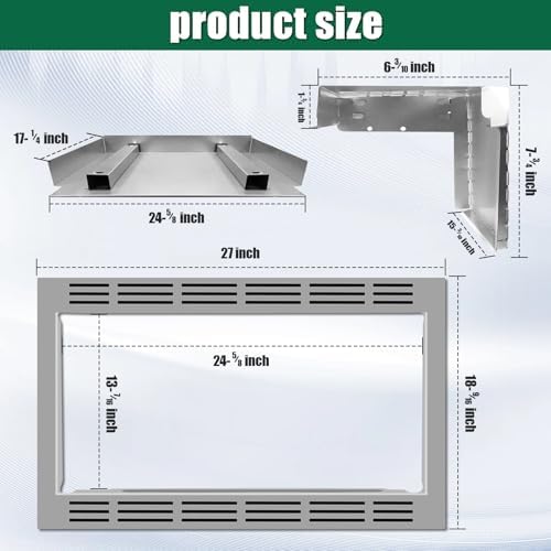 NN-TK922SS 27-inch Microwave Trim Kit Compatible with Panasonic Microwave Ovens, for 2.2 Cubic Feet Microwave Oven, Built-in Stainless Steel 27
