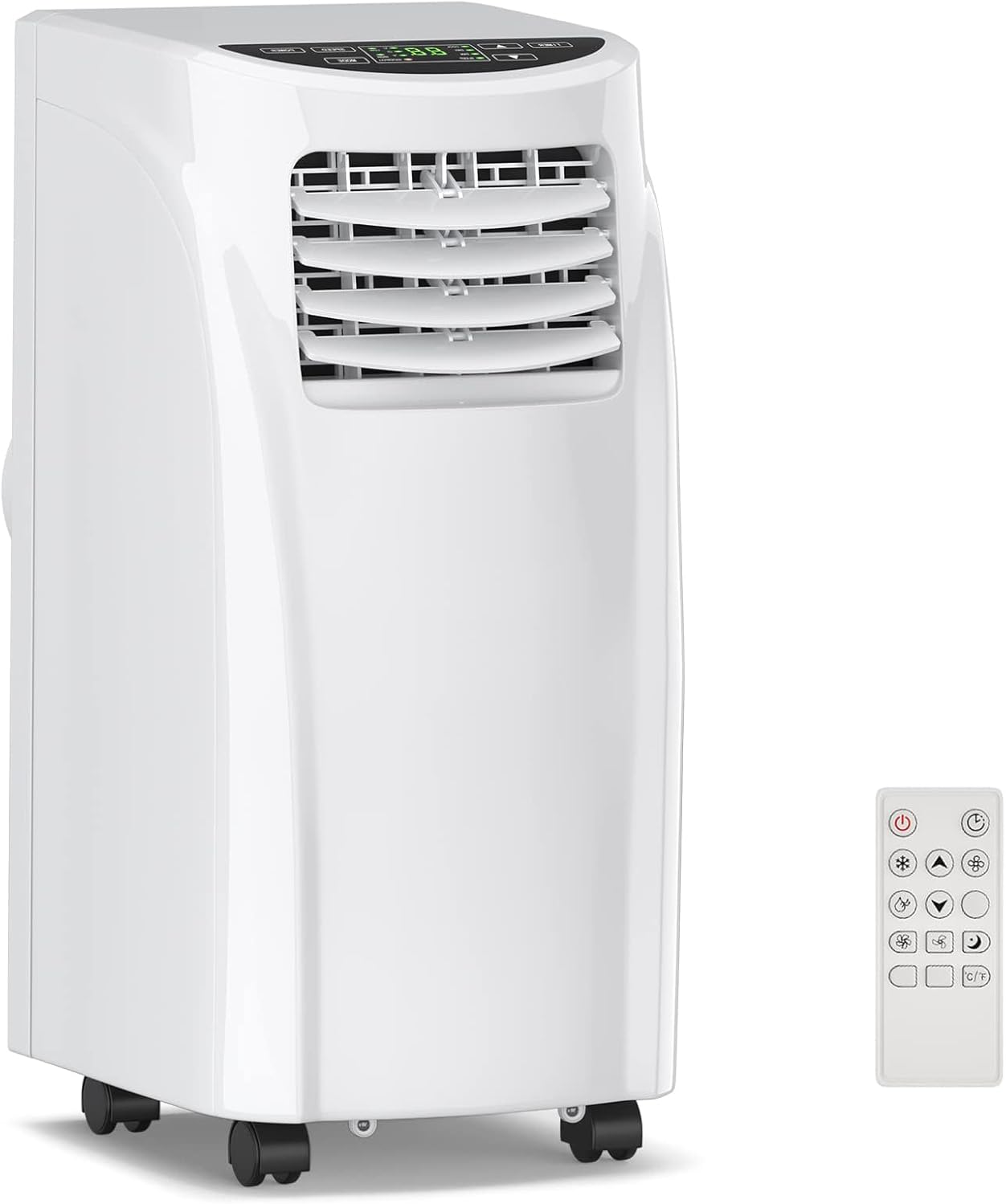 DORTALA Portable Air Conditioner, 8000 BTU 3-in-1 Floor AC Unit w/Dehumidifier Function, Fan Modes, Remote Control, Complete Window Wall Mount, 4 Caster Wheel, White