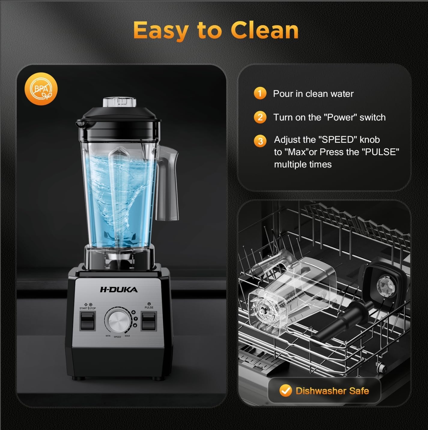 Smoothie Blender, 1400 Watt Powerful Countertop Blenders for Kitchen, 64oz Capacity Blender for Smoothies with BPA Free Container, Ice Crushing, Frozen Drinks, Puree, Protein Shakes