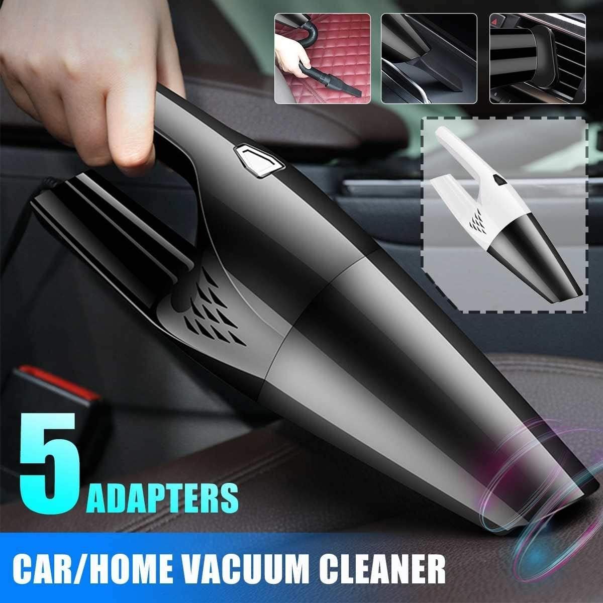 Powerful Wired Car Vacuum Cleaner Portable Handheld 120W Office Home Wired Handheld Vacuum Cleaner(Color:White)