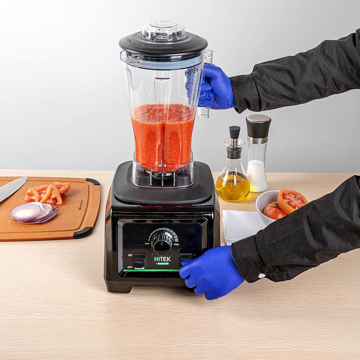 Restaurantware-Hi Tek 3 HP Commercial Blender, 1 Variable Speed Heavy-Duty Blender - 64-Ounce Tritan Jar, Toggle Control, White Plastic, Industrial, 3 HP Motor