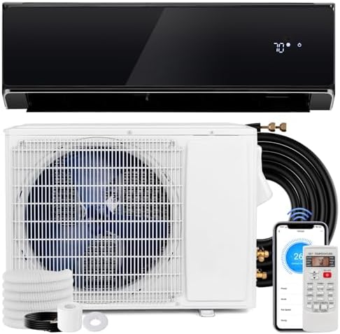 KOTEK 22000 BTU Mini Split AC/Heating System, 21 SEER2 Split Air Conditioner w/Heat Pump, Inverter Compressor & Installation Kit, WIFI Enabled, Cools Up to 1500 Sq.Ft, Compatible with Alexa, 208-230V