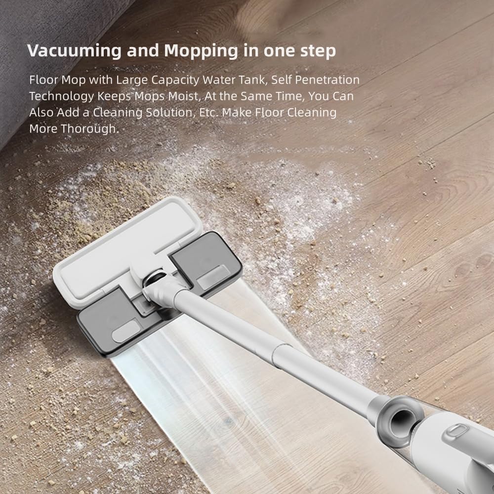 Cordless Stick Wet Dry Vacuum Cleaner with Mop, 15000pa Suction Lightweight Stick Vacuum Mop All in One, Handheld Vacuum Household Upright Vacuum Cleaner and Mop Combo for Hard Floor Pet Hair (Black)