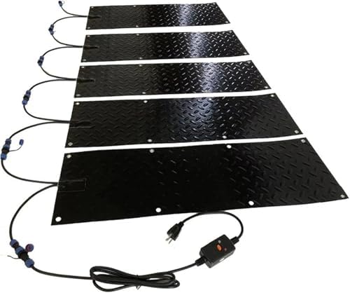 Heated Snow Melting Mat - Anti-Slip Rubber Heated Stair Mat for Snow and Ice, 10x30inch-5 Pieces