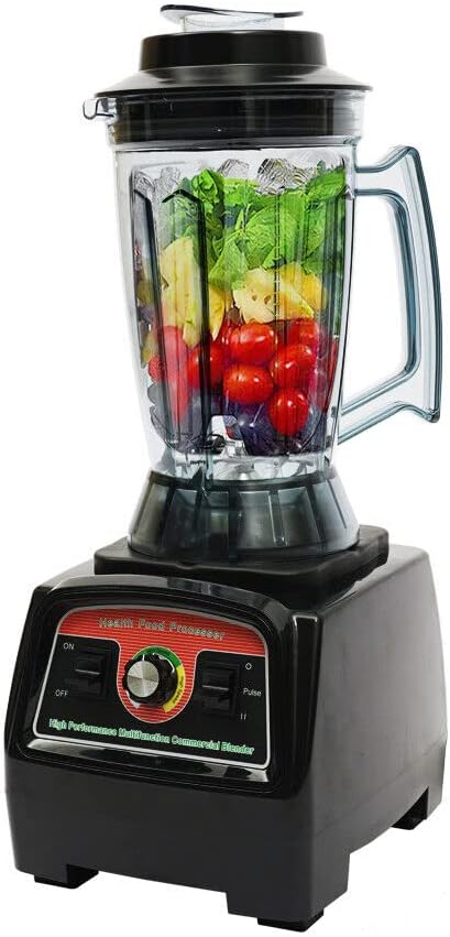 Commercial Fruit Blender, 2800W 3.9L Professional Kitchen System, High Speed Blender, Juicer, Ice Cream Maker, 2-in-1 Blades, Black and Red
