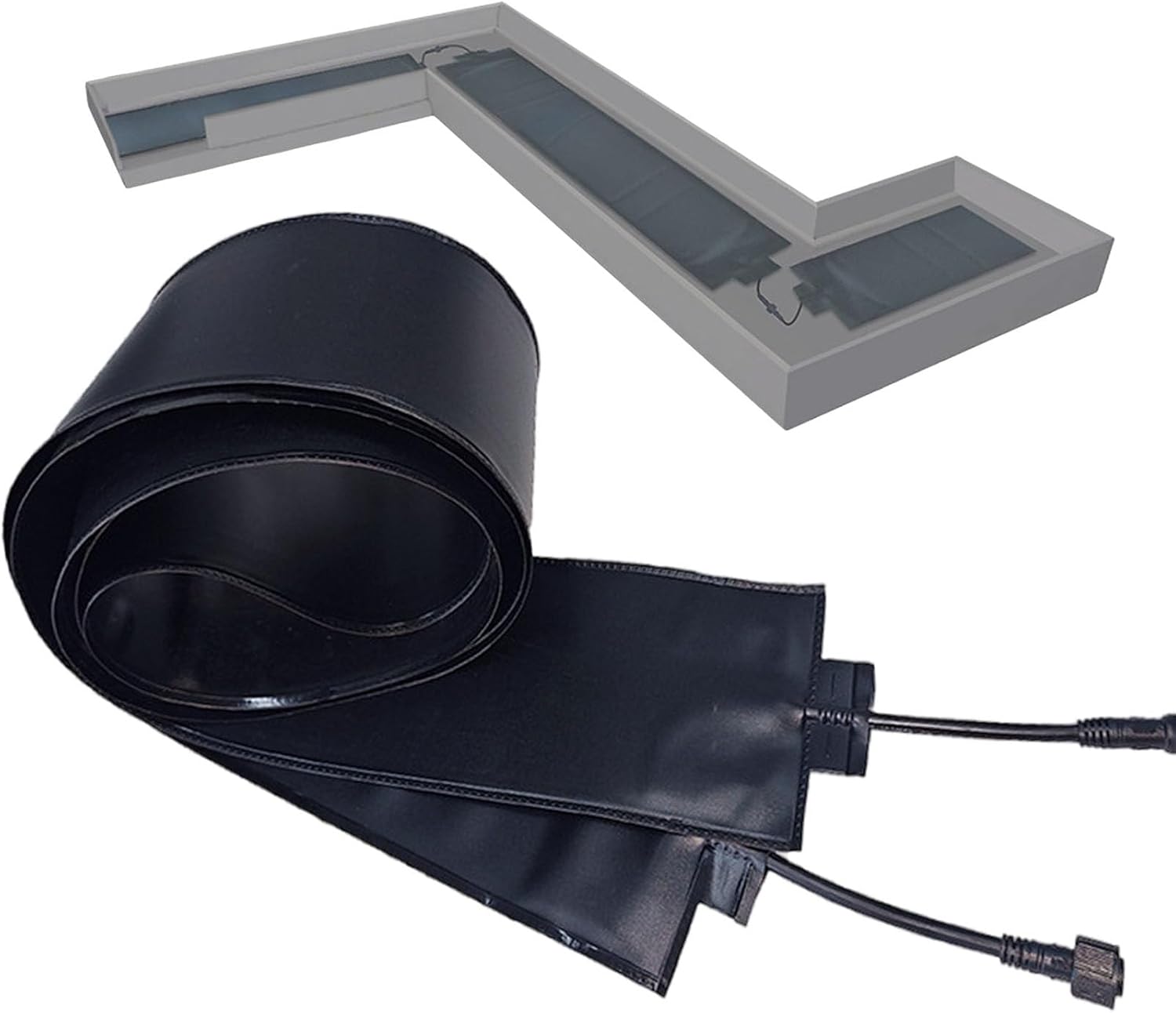 Outdoor Electric Snow Melting Mat for Roof Gutters and Downspouts, Max Temperature 45°C, 12 cm Wide Design for Factories/Warehouses, 150 cm Length