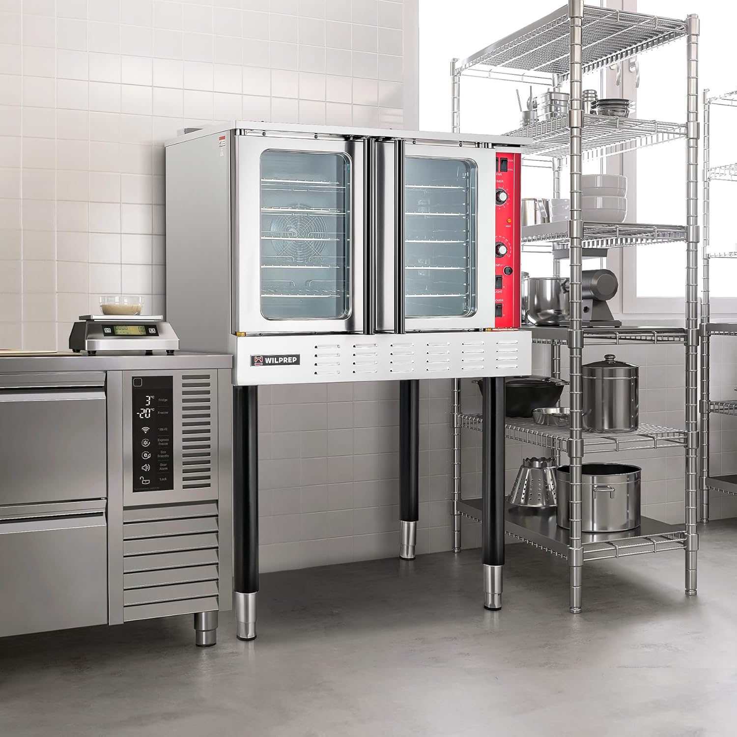Commercial Convection Oven, Single Deck Electric Convection Oven with 10 kW Power, 7 cu ft Capacity, 38