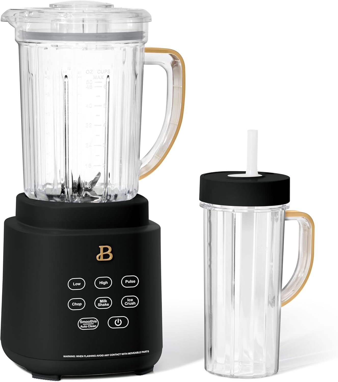 B'eautiful PowerExact Blender System with 700W Motor, 50oz Tritan Jar, 20oz Single-Serve Cup, BPA-free No Drippy Sippy Lid, 3 Speeds & 4 Pre-sets - PrecisionSense Technology (Black Sesame)