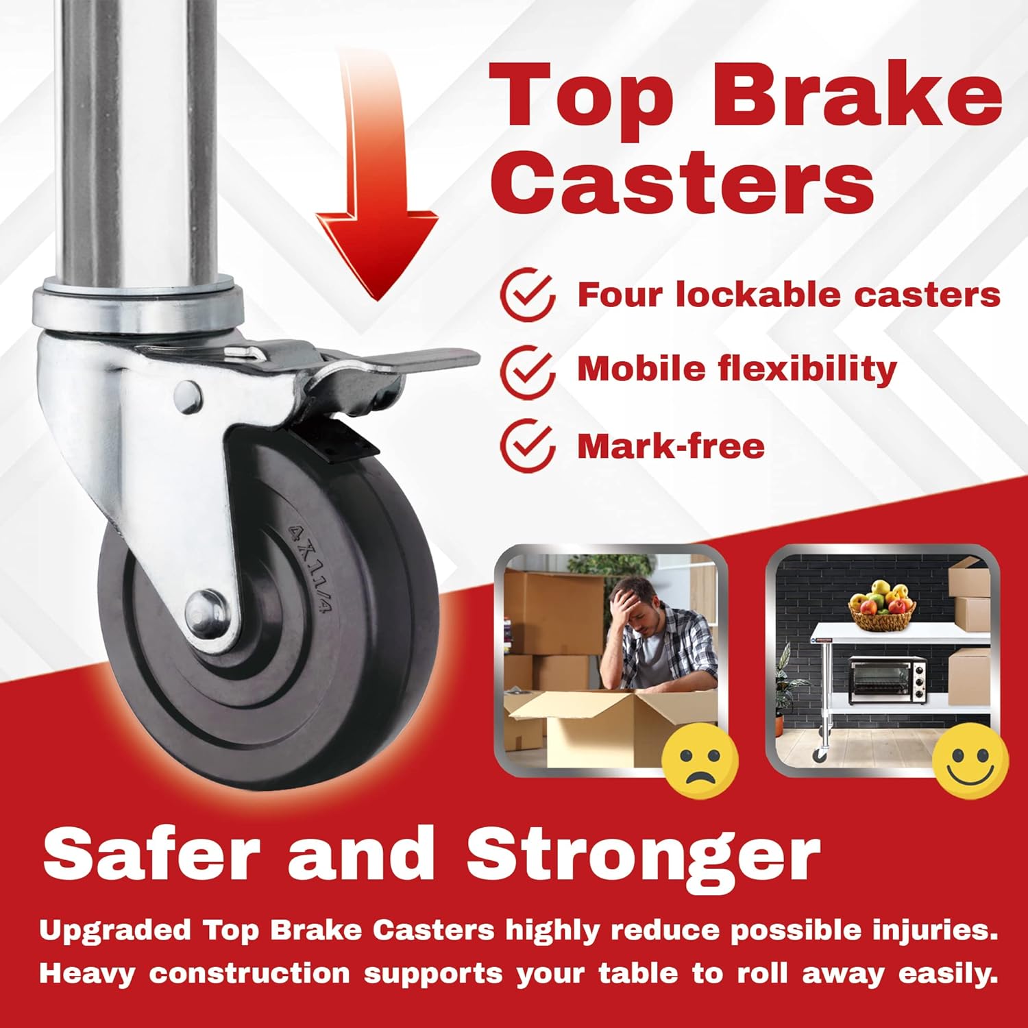 DuraSteel 30x24 NSF Stainless Steel Cart Work Table - Heavy Duty Rolling Food Prep Table - Metal Utility Cart on Wheels Caster, Grill Stand Microwave Outdoor Kitchen Tables Countertop Island Large Top